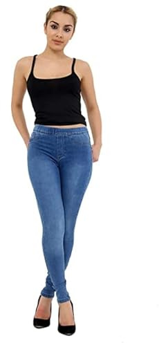 Damer kvinnor smal smal passform stretch denim leggings Jegging UK normal & plus storlekar 8 till 26