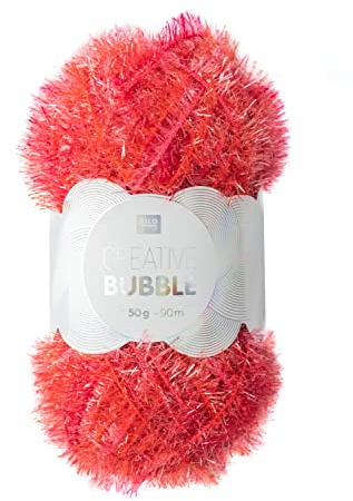 Rico Design - Bubble Print Pink Mix - Garn zum Häkeln - Spül- und Badeschwammgarn - Polyester 100