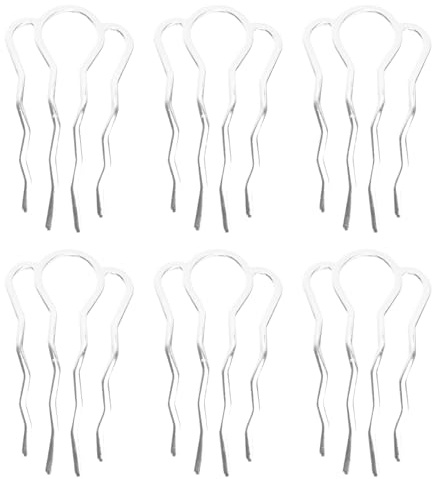 Lurrose 6 stücke 4 zähne haarkämme pins metall seitenkämme diy haarnadeln updo zubehör für mädchen frau lange haare (silber)