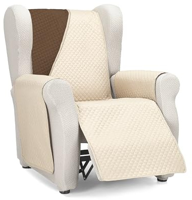 Martina Home Diamond Funda Cubre Sofá,Protector para Sofás Acolchado Reversible,Beige/Marrón, 1 Plaza/Relax