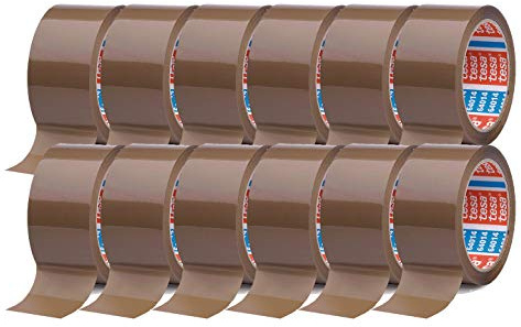 tesa Cinta Adhesiva del paquete cinta adhesiva (66 m x 50 mm) (12 Rollos/Marr?n)