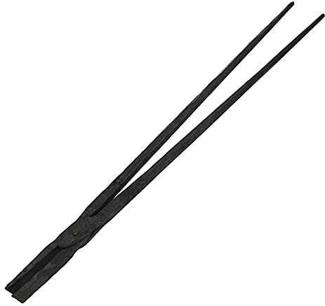 Tenaza de Forja Tenaza de Forja de Punta Plana para Blacksmith Forge 700mm de Longitud 1.5kg Tenaza de Forja Negro Tenaza de Forja