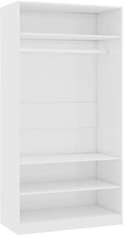 Susany Kleiderschrank Kombischrank Mit 3 kleine Fächer und 1 großes Fach mit Hängestange,Holzschrank Kleiderschränke Schlafzimmerschrank Schrank 100 x 50 x 200 cm (B x T x H) aus Spanplatte