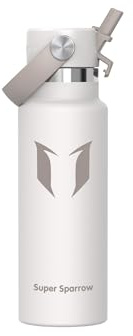 Super Sparrow Vattenflaska - 350ml - Rostfritt Stål Metallflaska - Termos Standard Mun - Giftfri BPA-Fri - Perfekt Som Sportflaska