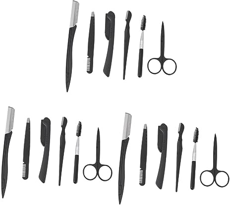 Beavorty 18piezas Cuchillas De Acero Inoxidable Para Diseño De Cejas Incluye Rasuradora Peine Cepillo y Formador De Cejas Herramientas De Maquillaje y Portátiles