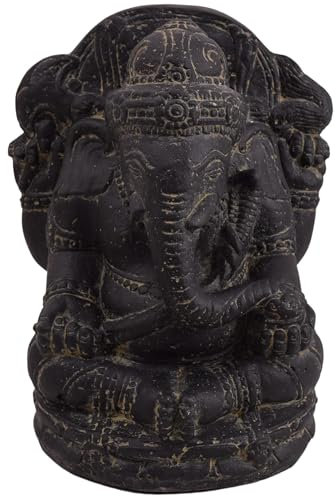Teako Design Stonox Gartenfigur Hindugott Ganesha Sangli 31cm Elefant, Buddhafigur, Hinduismus Garten Skulptur, Gartenstatue, Frostbeständige Steinguss Figur, Mystische Gartengestaltung