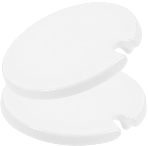 Tapas de Cerámica para Tazas Redondas con Orificio 2 Piezas | Blanco, Superficie Lisa, Ajuste para Té y Agua, Diseño Delicado y Acabado Fino