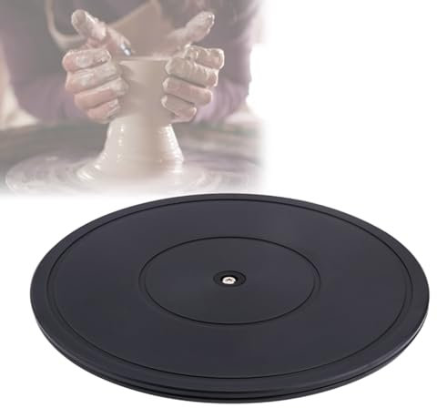 WORDFUN Piatto Piattaforma Rotante Negro, 360° Girevole Stand Giradischi, Supporto Girevole di 360° con Cuscinettia Sfera in Acciaio, Piatto Rotante per TV, Monitor, Altoparlanti, Piante Bonsai