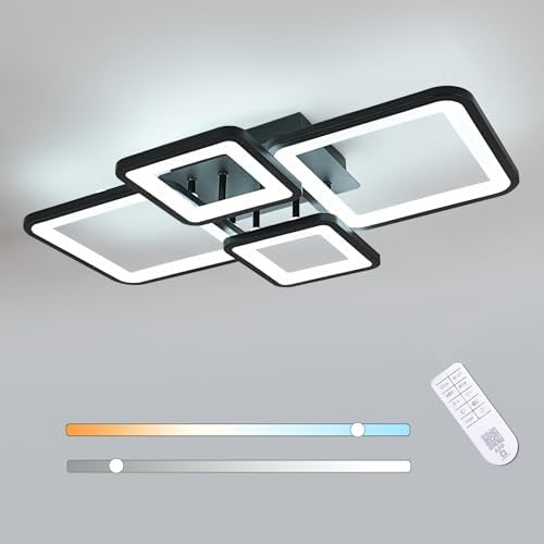 Toolight Lamparas de Techo, 40W 4500LM Plafon LED con Mando a Distancia, Modernas Plafon Led Blanco Cálido a Frío 3000K-6500K, Luz de Techo Acrílico para Dormitorio, Salon, Comedor, Pasillo
