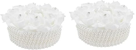 Cabilock 2stücke Hochzeitsringkissen Spitze Mit Perlenschleife Eleganter Ringetui Für Zeremonien Einzigartiges Brautaccessoire Für Hochzeiten Und Verlobungen