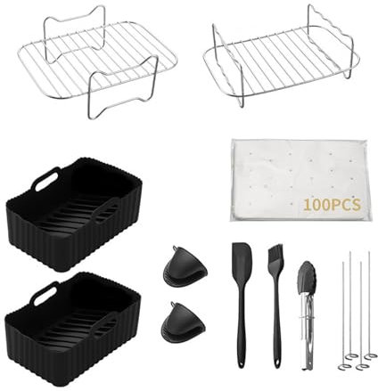 Luftkorb für Backofen Edelstahl Grillkorb Antihaft Mesh Korb Set Air Tray Rack Bratkorb