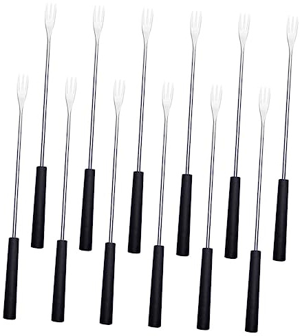 Ciieeo 12pièces Fourchettes à Fondue Inox Avec Manche Pp Antirouille Fourchettes Longues Pour Fruits Chocolat Fromage Et Grillades Ustensiles De Cuisine Polyvalents