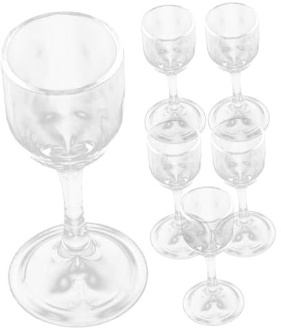 PRETYZOOM 6piezas Copa De Vino Blanco Mini Transparente Para Guardar Vino Vasos Pequeños De Estilo Vintage Para Uso Casa o Restaurante