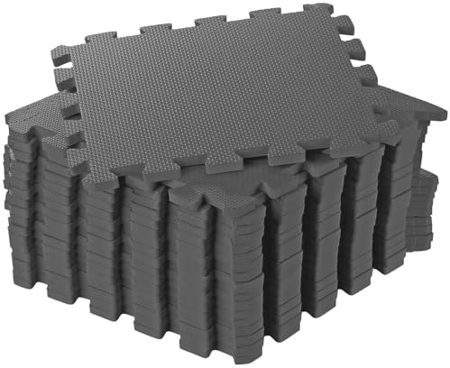 PEARL Sports Bodenmatte für Fitness: 18er-Set Bodenschutzmatten, geräuschedämmend, 32 x 32 x 1 cm, 1,84 m² (Bodenschutzmatte Fitness Eva, Sportboden Puzzlematte)