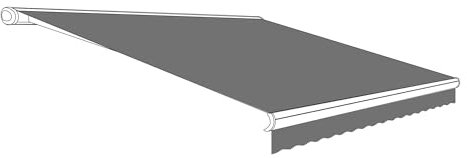 Eclipse Markisenstoff mit Volant aus Polyacryl inkl. Keder, hochwertiges Markisentuch Farbe: Grau, Markisenbreite: 3.5 m x 3.0 m Zubehör für Verschiedene Markisen Sonnenschutz für Balkon und Terrasse