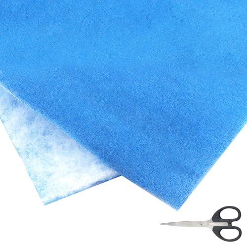 Estera Filtrante G4 1×1M Azul y Blanco con 1 Tijera Negra Filtro Universal para Campana Extractora Filtro de Aire Recortable Repuesto para Sistema de Ventilación Ventilador Electrodomésticos