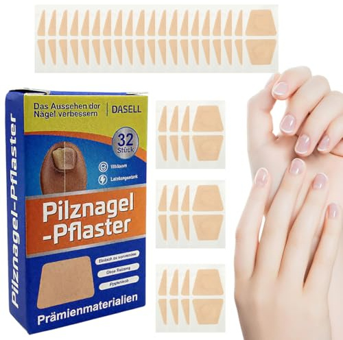 32 Parches Correctores para Uñas de Los Pies, Reparación de Uñas Divididas, Reparación, Excavación de Uñas, Parches de Reparación para Uñas Dañadas y la Apariencia de Uñas Decoloradas