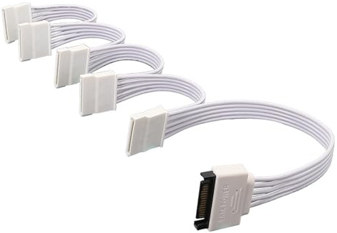 Cable de extensión de alimentación SATA de 15 pines macho a 5 hembra, para conectividad de HDDs mejorados, cable flexible SATAs