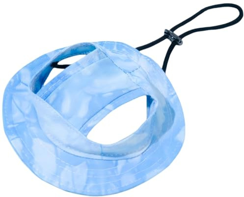WUYJI Hundehüte 1 x Hunde-Baseballkappe, verstellbare Ohrlöcher, Sonnenhut, Sommer-Reisehut, atmungsaktiv, Hunde-Sonnenhut (blau, M)