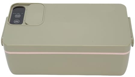 Asixxsix Scaldavivande elettrico per adulti, contenitore per il pranzo riscaldato da 40 W, contenitore in acciaio inox da 1 litro, scaldavivande portatile per viaggi, lavoro, fficio (GREEN)