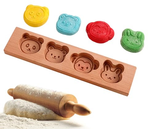 Ahuuen Moldes De Madera Para Galletas - Moldes Para Hacer Chocolate - Molde Divertido para Galletas Tartas Cumpleaños Bodas Chocolate Fondant Blogueros Gastronómicos Reposteros Caseros Clases de