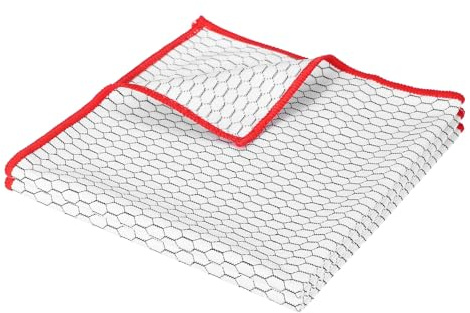 PATIKIL 16 x 16 Inches Fish Scale Microfiber Cloth, 2PCS Ultra Absorbent Streak Lint Free Cleaning Towels Polishing Glass Drying Towel for Mirror Window Kitchen Cars Dish, Red
