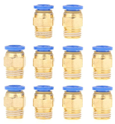 10 pezzi Raccordi ad Aria Rapido Pneumatica Ottone, 8mm Raccordo Filettato Maschio per tubo Flessibile 1/4 BSP Raccordo Pneumatico di Qualità Industriale per Aria e Acqua