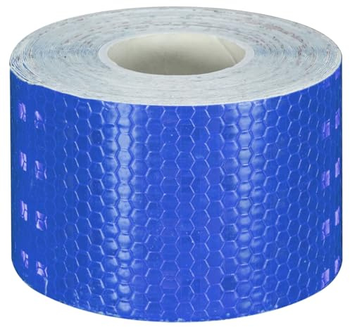 QUARKZMAN Ruban Réfléchissant 2 x33ft Adhésif Sécurité Nocturne Bandes Avertissement Extérieur Bicycle Autocollants Réflecteurs Adhésifs pour Véhicules Remorques Camions Vélo, Blue