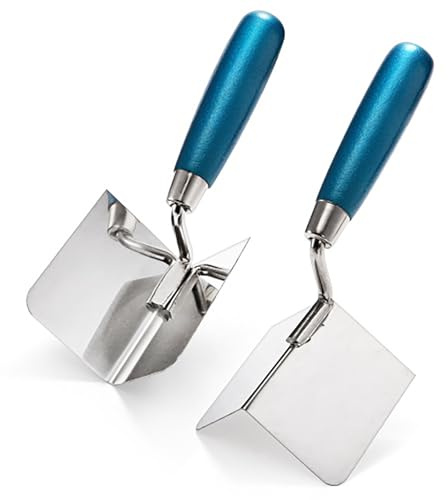 Alrens Corner Trowel Tool, 2-in-1 Inside & Outside Wall Corner Finishing Tool, Stainless Steel Corner Trowel plastering Trowel, plastering Tools for Drywall, Concrete, Bricklaying, Plastering & Wall