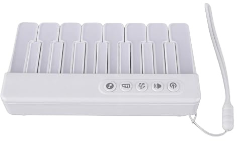 Jiawu Keyboard-Klavierspielzeug, 7 Farblichter, Tragbares Elektronisches Klavier für Kleinkinder, Musikspielzeug mit Lichtgeführtem Spiel und Mehreren Sounds für