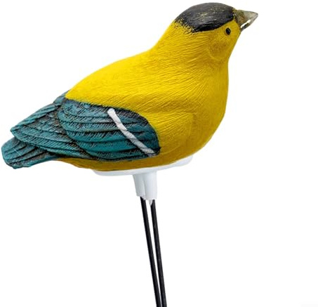 Glewi Sensore di allarme per piante e acqua, a forma di uccello, misuratore di umidità del suolo con spegnimento automatico notturno per fiori in vaso, bonsai, cura del giardino, rosso (giallo