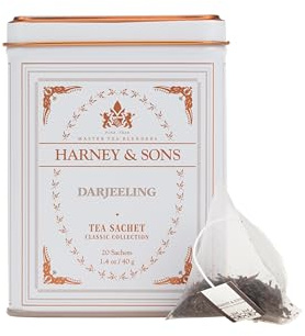 Harney & Sons Darjeeling Black Tea, 20 Sachets of Black Tea | Classic Collection, 20 sachet tin