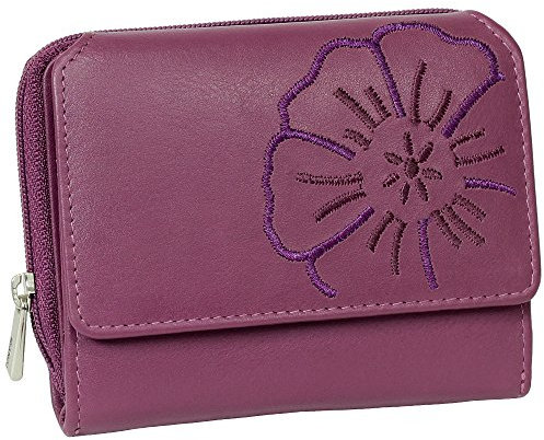 Branco Leder Geldbörse Portemonnaie Damenbörse Damen Geldbeutel Berry