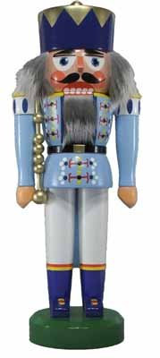 Rudolphs Schatzkiste Nussknacker König hellblau BxHxT 13x34x10,5cm NEU Weihnachten Seiffen Nutcracker Nüsse Erzgebirge Winter Dekoration Holzkunst Holz Weihnachtsmann Christmas Walnuss