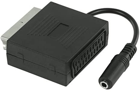 CABLEPELADO Adattatore SCART per cuffie | SCART femmina con uscita audio per cuffie | Adatto per TV senza uscita cuffie | 20 cm | Nero