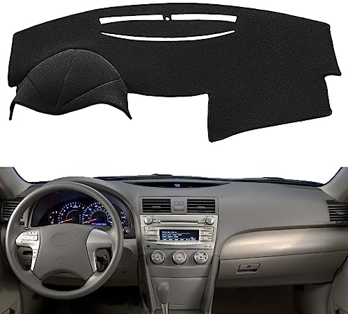 Dash Cover Mat Pad Custom Fit for Toyota Camry 2007 2008 2009 2010 2011 Dashboard Cover Carpet Cap Protector (Black) Y27