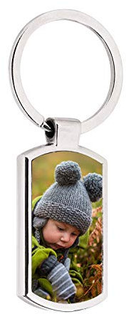 Schlüsselanhänger mit Fotogravur Schlüsselring Anhänger mit Foto Schlüsselbund Personalisierter Taschenanhänger Metall Schlüsselband Wunschgravur Sleutelhanger Keychain Schmuck für Geschenk