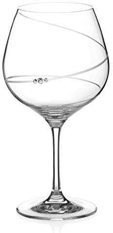 Diamante Gin Copa Glass Single - ‘Toast Swirl’ - Embellished with Crystals in Gift Box
