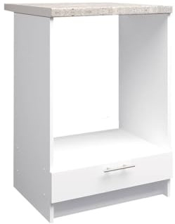 JD Greta Kitchen Base Oven Cabinet – 600mm – Base Kitchen Oven Unit (Without Worktop) - White Matt