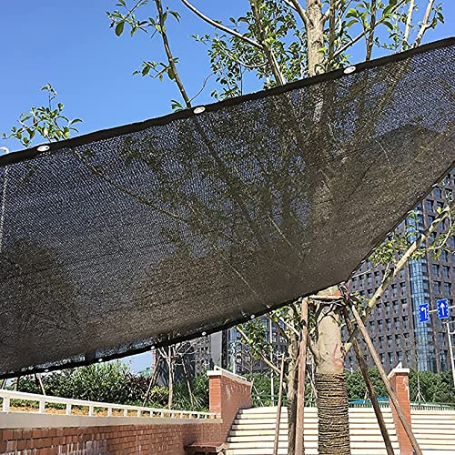 Schwarze Sonnenschutz Netz 90%-95% schattierungsnetz mit Ösen 6×8m | Sichtschutzgewebe Atmungsaktiv Schattiernetz Garten UV-Schutz für Balkon Dachhof Wintergarten Gewächshaus Auto Beschattung