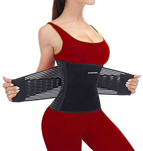 Waist Trainer Bauchweggürtel Damen Herren zum abnehmen, Bauchgurt Sport Bauchgürtel, Schweiß Gürtel, Rückengurt rückenschmerzen, Fettverbrennungsgürtel, Bauchstraffung Korsett Fitnesstraining, L