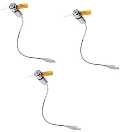 SOLUSTRE 3st Usb-lüfter Tischventilator Mit Led-uhr Led-uhrenventilator Mit Ständer Desktop-led-uhrenventilator Computeruhr Kleiner Usb-uhr-lüfter Diode Aluminium Schreibtisch