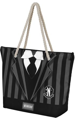 Wednesday Uniform-Soleil strandväska, svart, 52 x 37 cm, Svart, En storlek, Soleil strandväska uniform