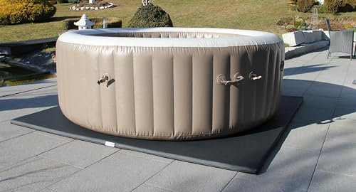 PREMIUM PRØ DES!GN Whirlpool Unterlage Thermoisolierung Bodenschutzmatte für aufblasbare Whirlpools 200cm -230cm (204cm x 204cm, Carbon Black)