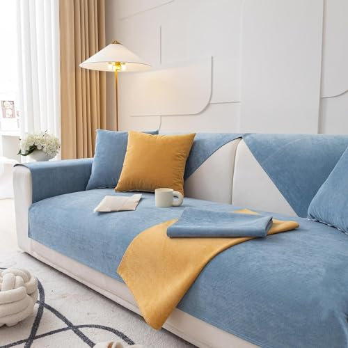 MTHGH Sofabezug Ecksofa l Form Wasserdicht sofaschoner rutschfest Hund Katze Couch Überzug Ecksofa u Form Decke Universal 3/2/4/1sitzer Sofa(A6,110x210cm)