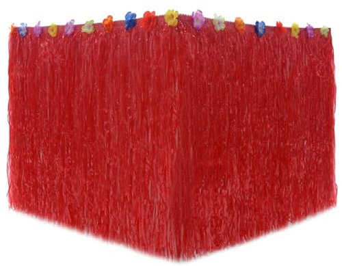 Party-Tischrock mit Fransen, Party-Tischrock, DIY-Grasröcke, Hochzeit, Geburtstag, Sommer, Strand, Tischdecke, Gartendekoration, Zubehör, Tischrock (Farbe: Rot)(Size:Red)