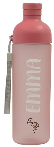 gutmarkiert – Personalisierte Trinkflasche für Kinder – auslaufsicher & spülmaschinenfest – Personalisierbare Kinder Trinkflasche aus BPA-freiem Plastik – ideal für Mädchen & Jungen – 600ml Dusty Pink
