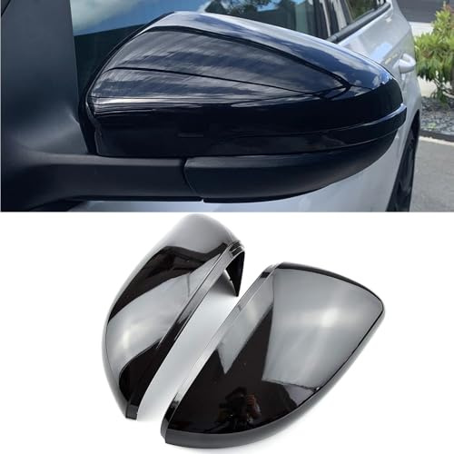 1 Paar Auto Spiegelkappen für VW Golf 6 MK6 2009 2010 2011 2012 2013 | Schwarz Abdeckungen Seitenspiegel für Touran 2001-2015,Links Rechts Rückspiegel Gehäuse (Schwarz)