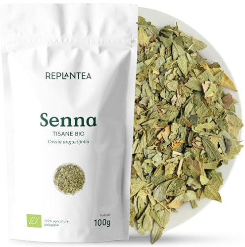 SENNA THÉ BIO 100g (50 Tasses) | Feuilles de Séné en Vrac | Senna Tea Leaves REPLANTEA