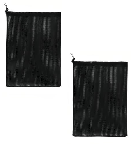 Rumyve 2pcs Pump Barrier Bag,Fish Pond Pump Filter Mesh Bag,31 * 41CM Black Media Bag,Household Water Pump Filter Accessories